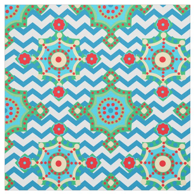Tissu Style Boho | Couleurs du carnaval Chevron (Échantillon)