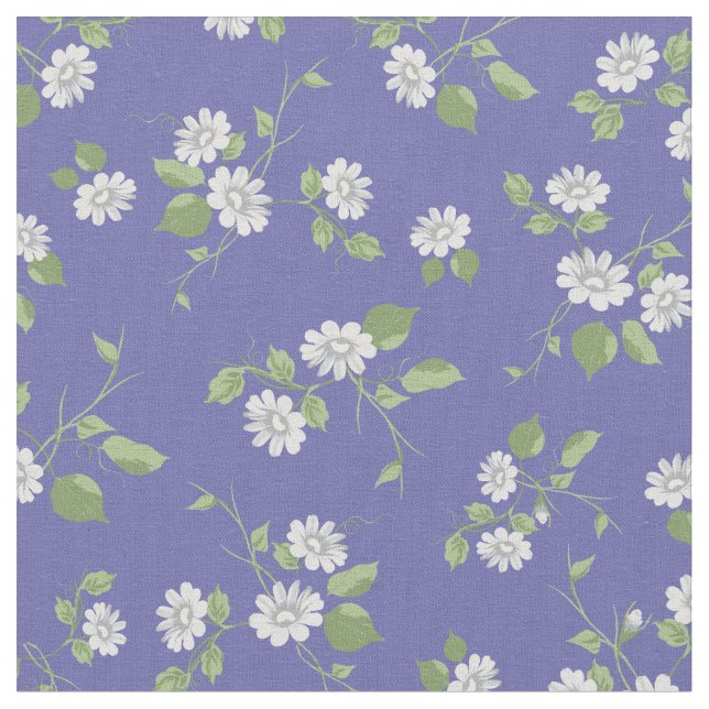 Tissu Style Cottage Périwinkle Floral Daisy (Fermer)