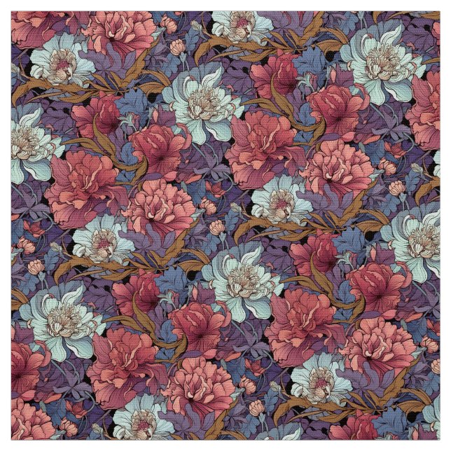 Tissu Style floral Art Nouveau vintage (Échantillon)