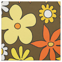 Style Floral Pattern Fabric des années 1970