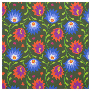 Tissu Style mexicain coloré motif floral élégant gras