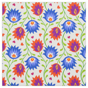Tissu Style mexicain coloré motif floral élégant gras