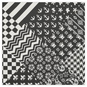Tissu Style minimaliste Motif mixte noir blanc