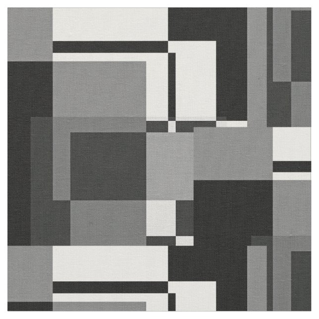 Tissu Style Mondrian gris Abstrait moderne géométrique c (Fermer)
