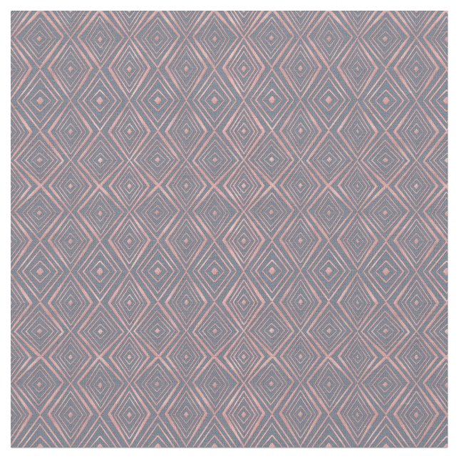 Tissu Style Rose Gold Diamond Formes Doodles Gris (Fermer)