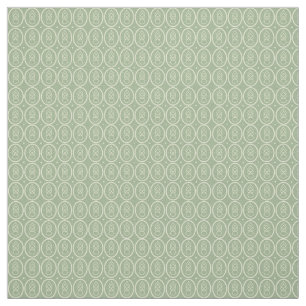 Tissu Style vintage Déco Motif Imprimer Sage Green Ecru
