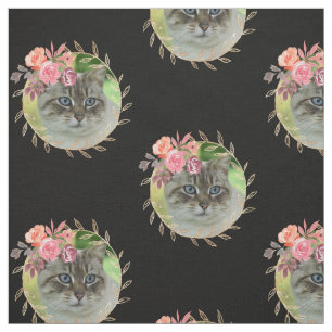 Tissu Stylish Personnalisé Pet Cat Photo Imprimé