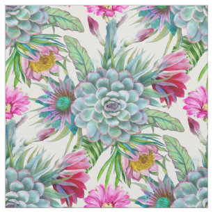 Tissu Succulents Echeveria Cactus Jardin Fleurs