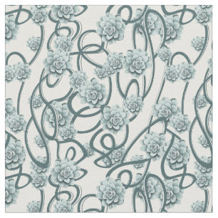 Tissu Succulents sur un arrière - plan blanc moderne