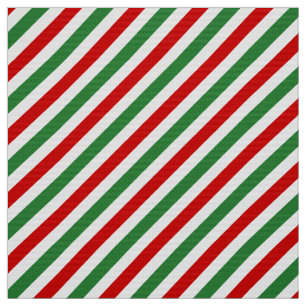 Tissu Sucre de canne Noël rayures Rouge Vert