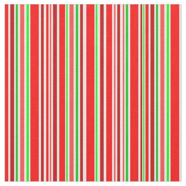 Tissu sucre de canne Stripes Festive Rouge Blanc Vert (Fermer)