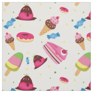 Tissu Sucre mignon et motif de couleur douce