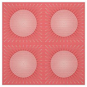 Tissu Sunburst géométrique moderne - Coral profond rose