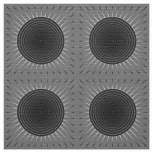 Tissu Sunburst géométrique moderne - Hématite foncé gris