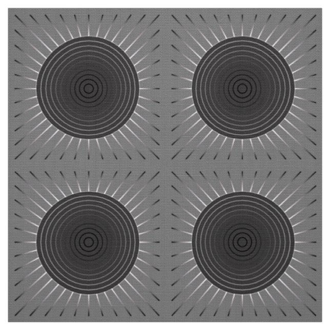 Tissu Sunburst géométrique moderne - Hématite foncé gris (Échantillon)