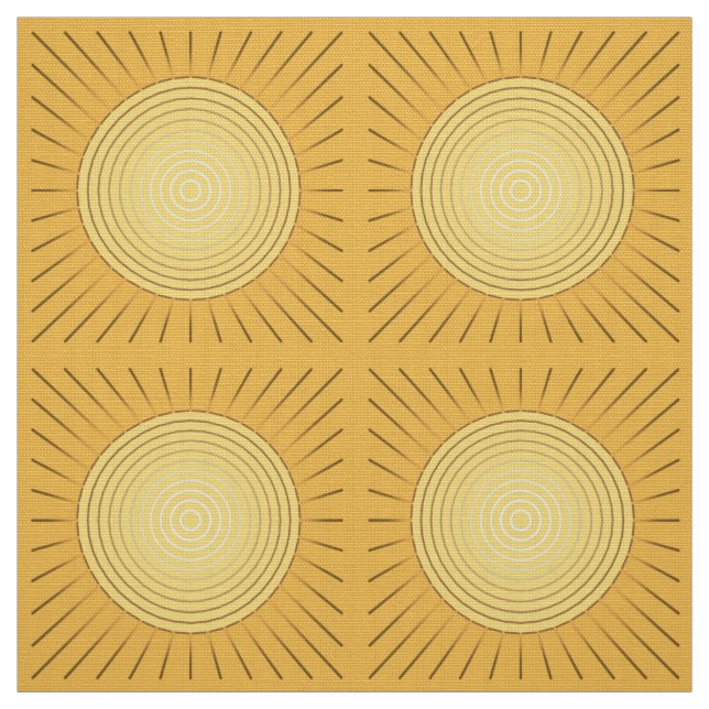 Tissu Sunburst géométrique moderne - Or de moutarde / Ja (Échantillon)