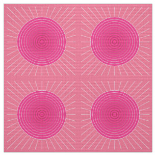 Tissu Sunburst géométrique moderne - Tons de Coral rose