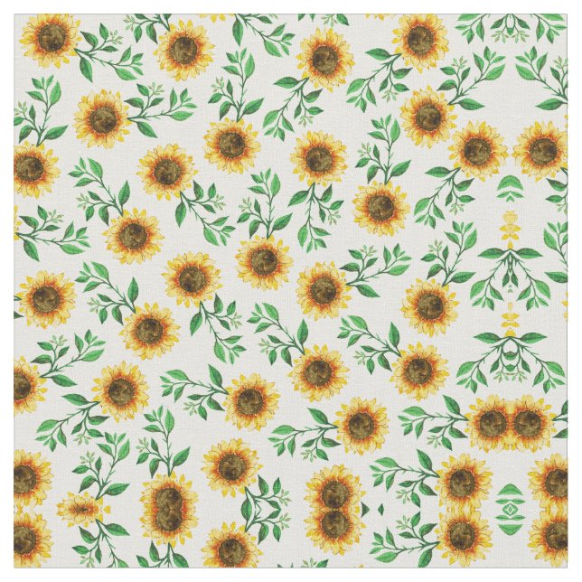 Tissu Sunny Neon Pastel Fleurs de soleil Jaunes Motif Fe (Fermer)