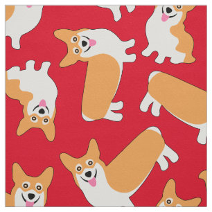 Tissu Super Cute Pembroke Welsh Corgi Motif Rouge