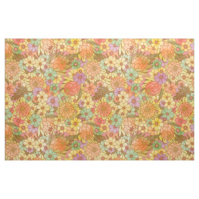 Tissu Super Retro Protea En Été Et Daisy Motif (Fat Quarter)