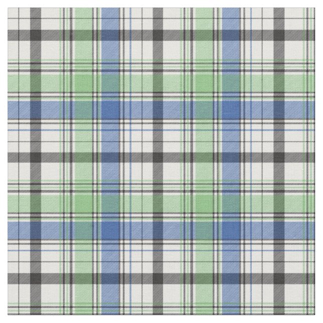 Tissu Superbe Plaid vert et bleu ressort (Fermer)