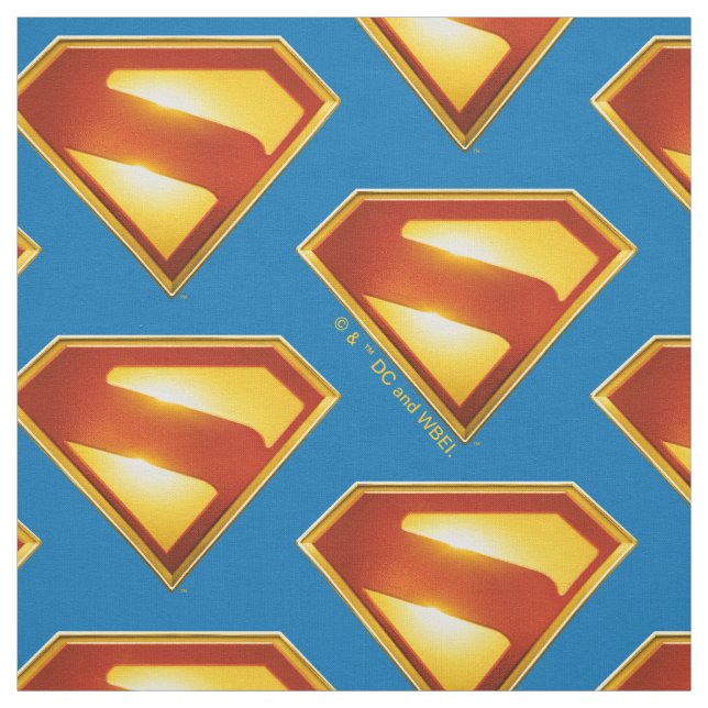 Tissu Superman Golden S Shield brillance (Échantillon)