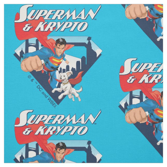 Tissu Superman & Krypto Soar (Échantillon)