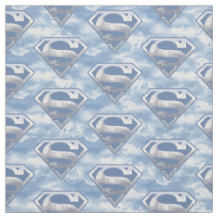 Tissu Superman S-Shield   Logo de la ville bleu clair