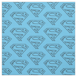 Tissu Superman S-Shield   Logo Simple Black Outline