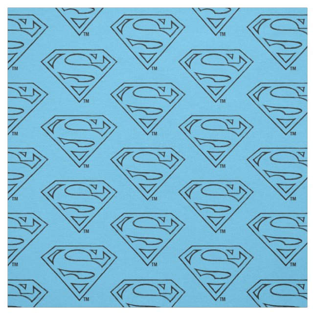 Tissu Superman S-Shield | Logo Simple Black Outline (Échantillon)