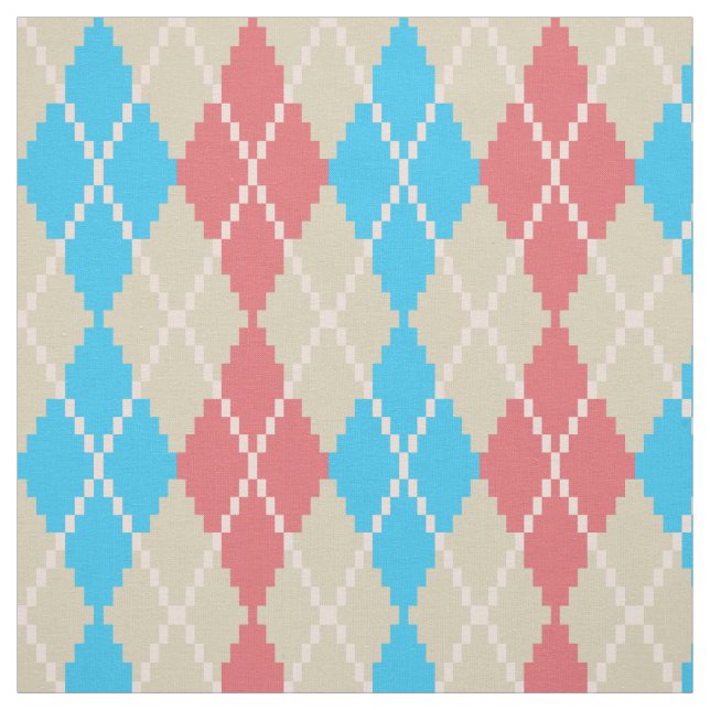Tissu Sur la plage motif Argyle (Échantillon)