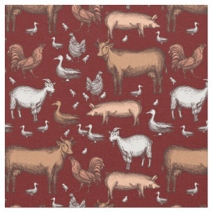Tissu Sur le Motif agricole