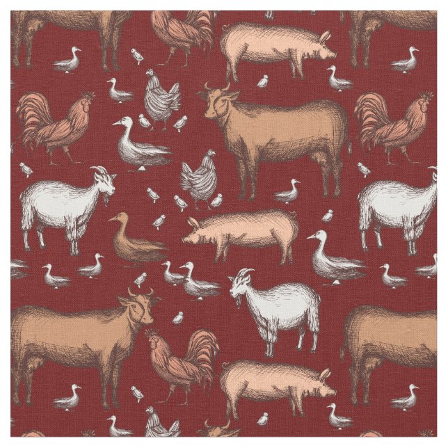 Tissu Sur le Motif agricole (Fermer)