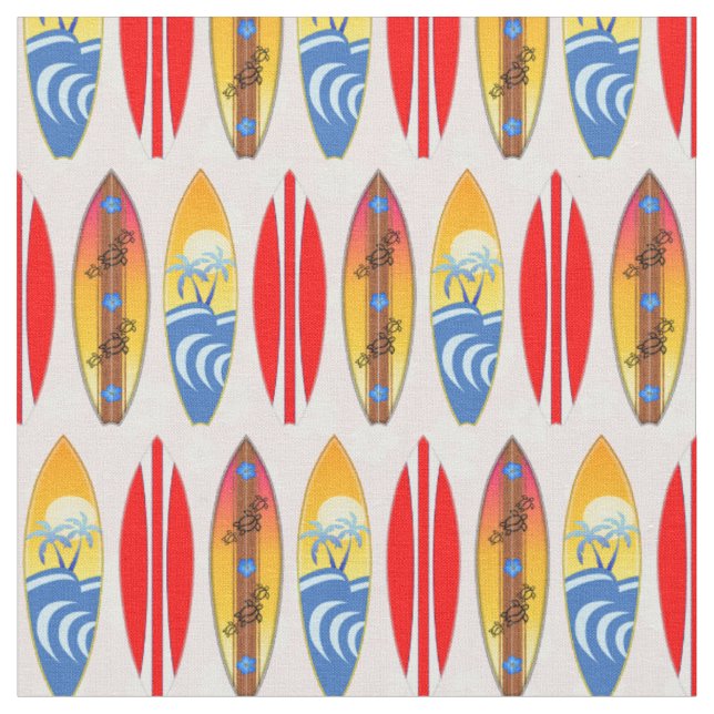 Tissu Surf Rétro Hibiscus rose (Fermer)