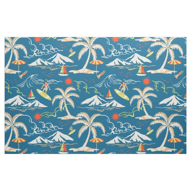 Tissu Surf tropical île motif à thème (Fat Quarter)