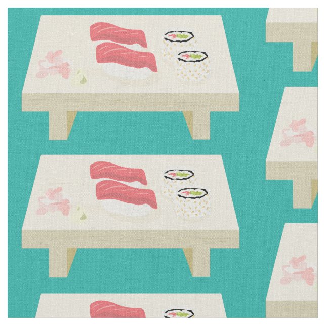 Tissu Sushi Board Motif Turquoise (Fermer)