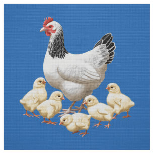Tissu Sussex Chicken Mama Hen et Chicks