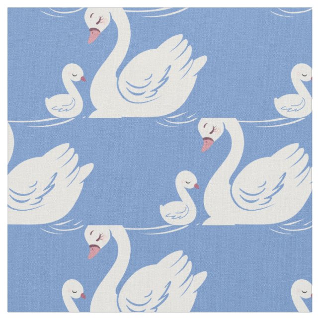 Tissu Swans Mama et bébé mignonne enfants (Fermer)