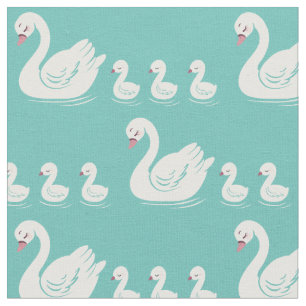 Tissu Swans Mama et bébé mignonne enfants