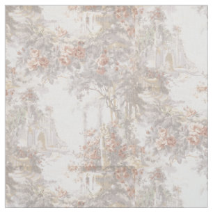 Tissu Swans vintages parmi les ruines Motif