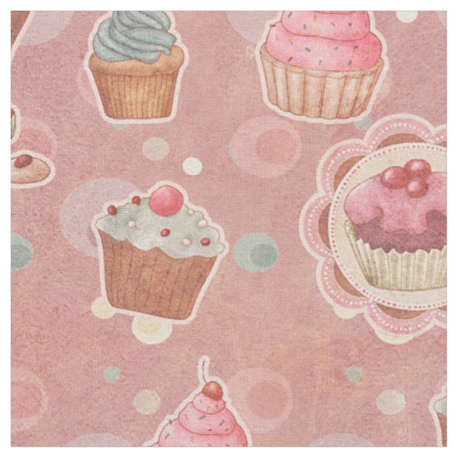 Tissu Sweet Traitements Cupcakes Fabric (Fermer)
