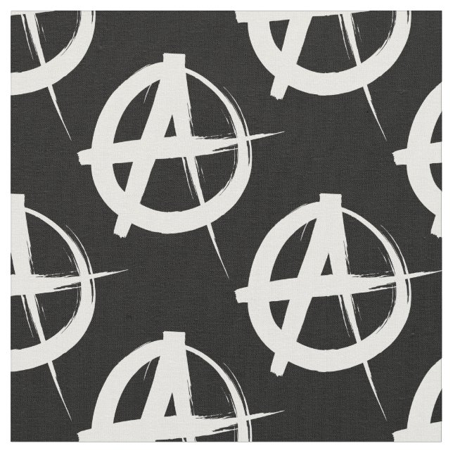 Tissu symbole anarchique noir et blanc (Fermer)