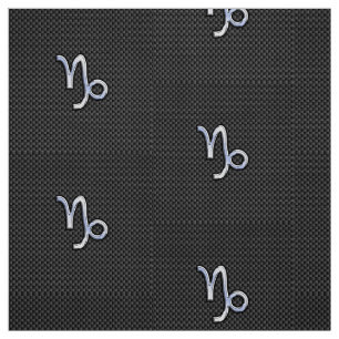 Tissu Symbole Capricorne Style Chrome sur fibre de carbo