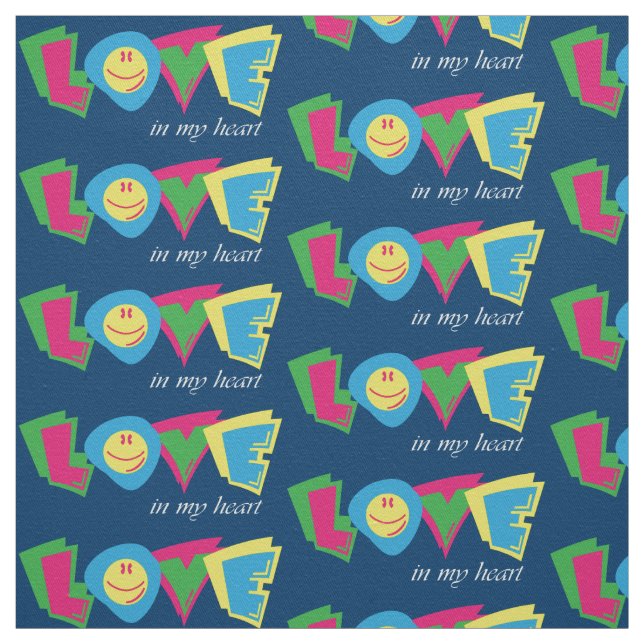 Tissu Symbole d'amour coloré (Échantillon)