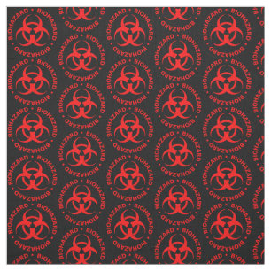 Tissu Symbole de bioaléa rouge et noir