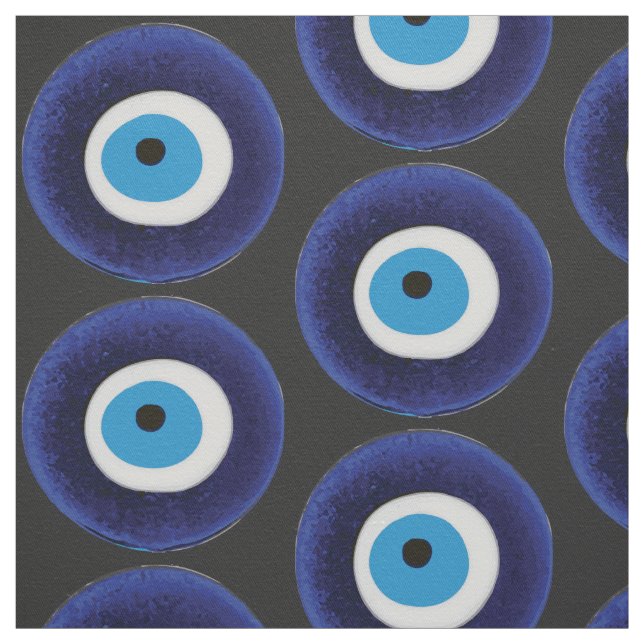 Tissu Symbole de la perle bleue Amulet de la protection  (Échantillon)