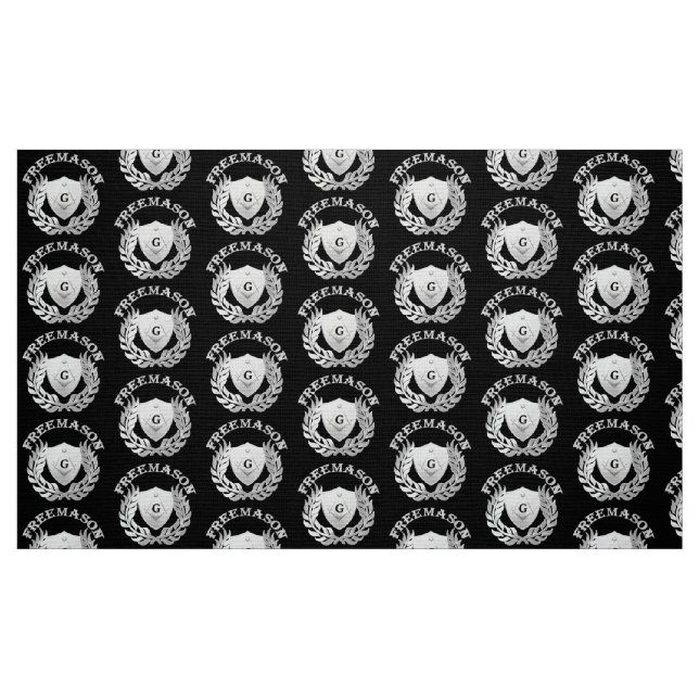 Tissu Symbole de maçonnerie en argent (Fat Quarter)
