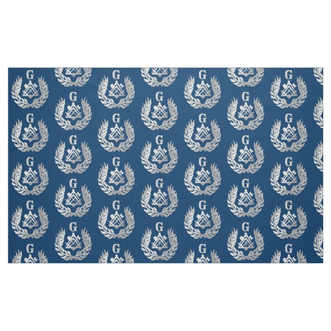 Tissu Symbole de maçonnerie en argent (Fat Quarter)