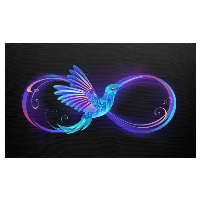 Tissu Symbole de Neon Infinity par Glowing Hummingbird (Yard)