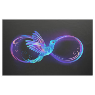 Tissu Symbole de Neon Infinity par Glowing Hummingbird